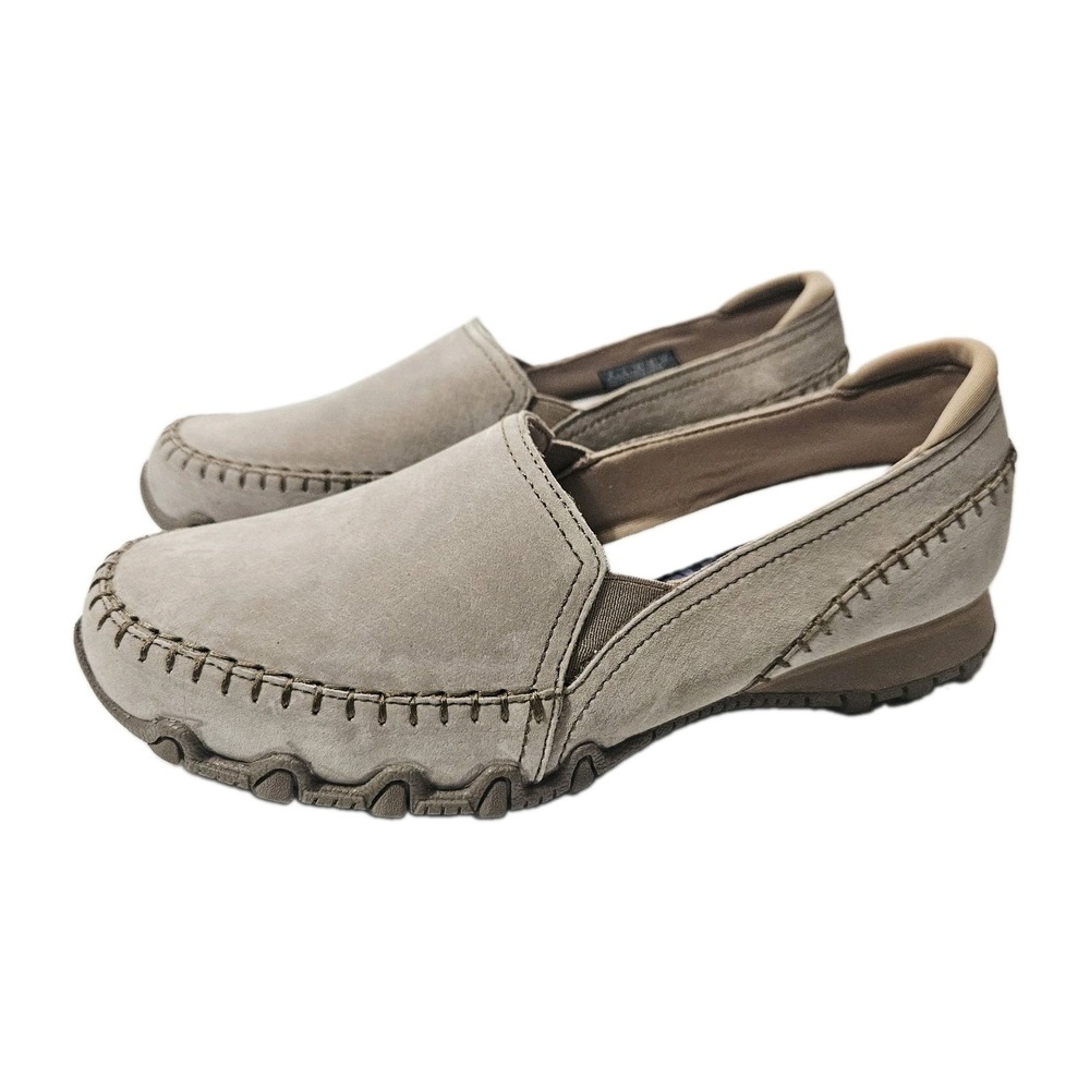 Skechers Gray Suede Loafers Women' 7 Relaxed Fit Memory Foam Shoes Alumni 49415W